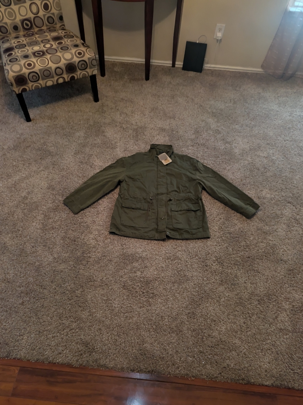 NWT Levis Garment Dyed Field Jacket Mens Large Olive Green Cotton Utility MSRP